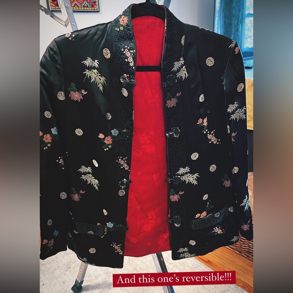 Reversible satin jacket